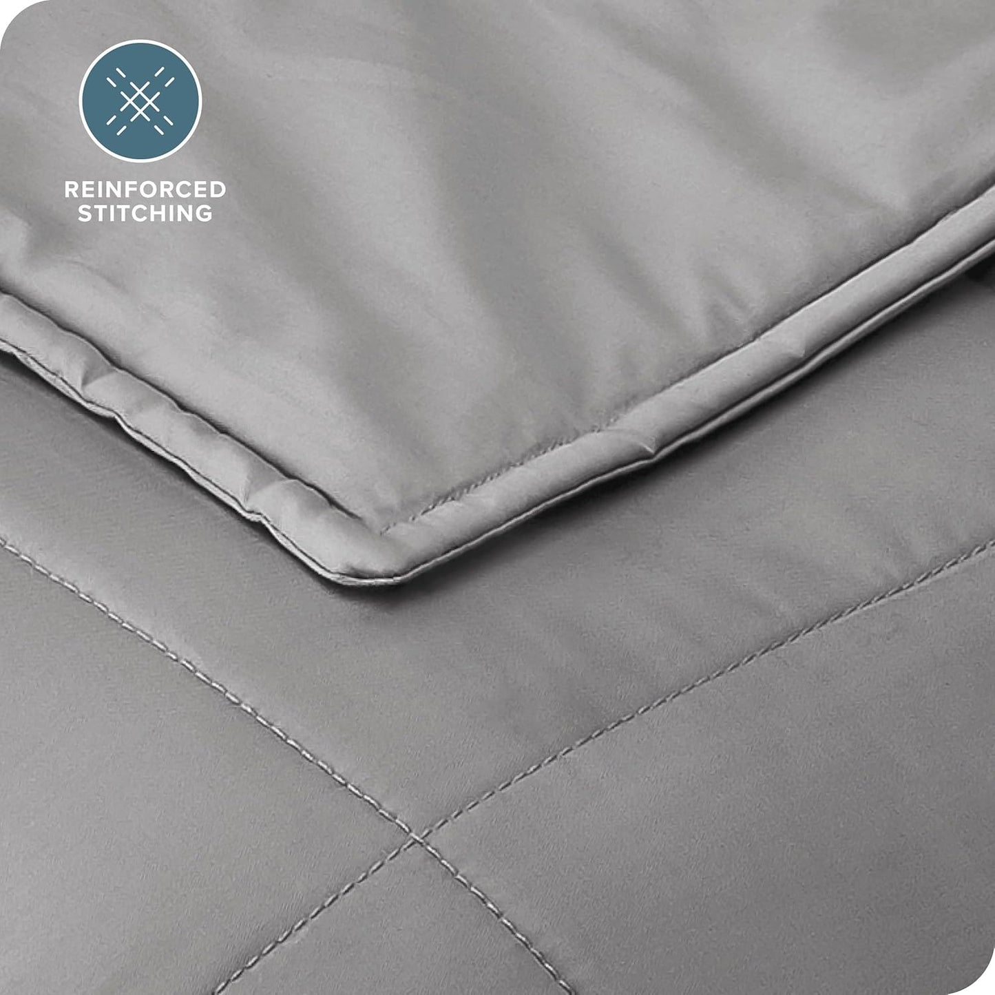 Weighted Blanket All-Natural 100% Cotton with Nontoxic Glass Beads 80"X87" 25Lbs, Light Grey