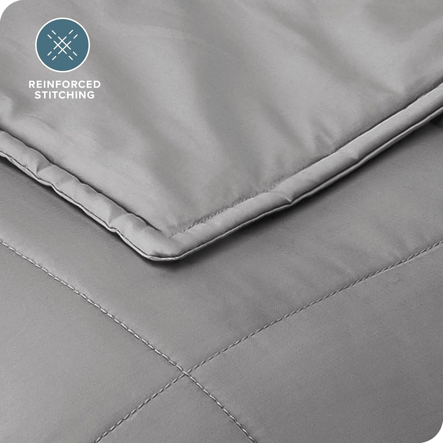 Weighted Blanket All-Natural 100% Cotton with Nontoxic Glass Beads 80"X87" 25Lbs, Light Grey