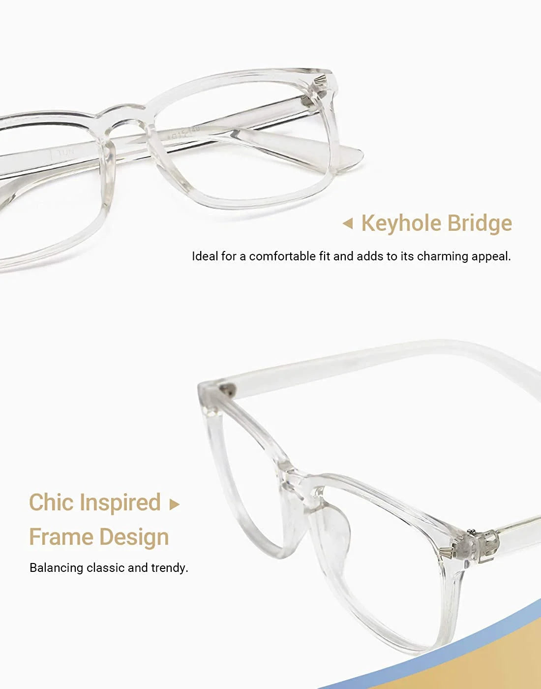 Blue Light Blocking Glasses,Computer Reading Glasses with UV400 Clear Lens,Anti Eyestrain for Women/Men(No Magnification)