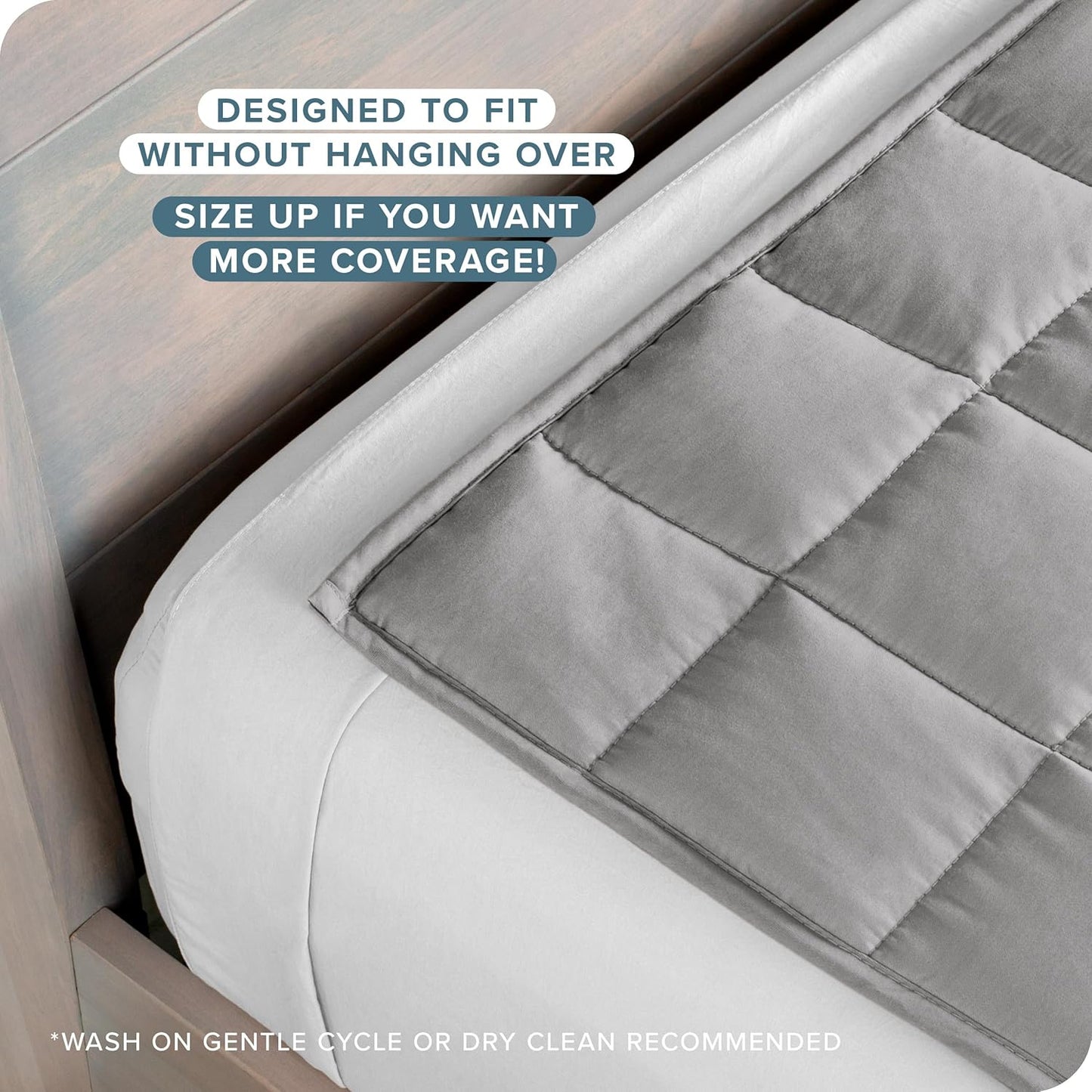 Weighted Blanket All-Natural 100% Cotton with Nontoxic Glass Beads 80"X87" 25Lbs, Light Grey