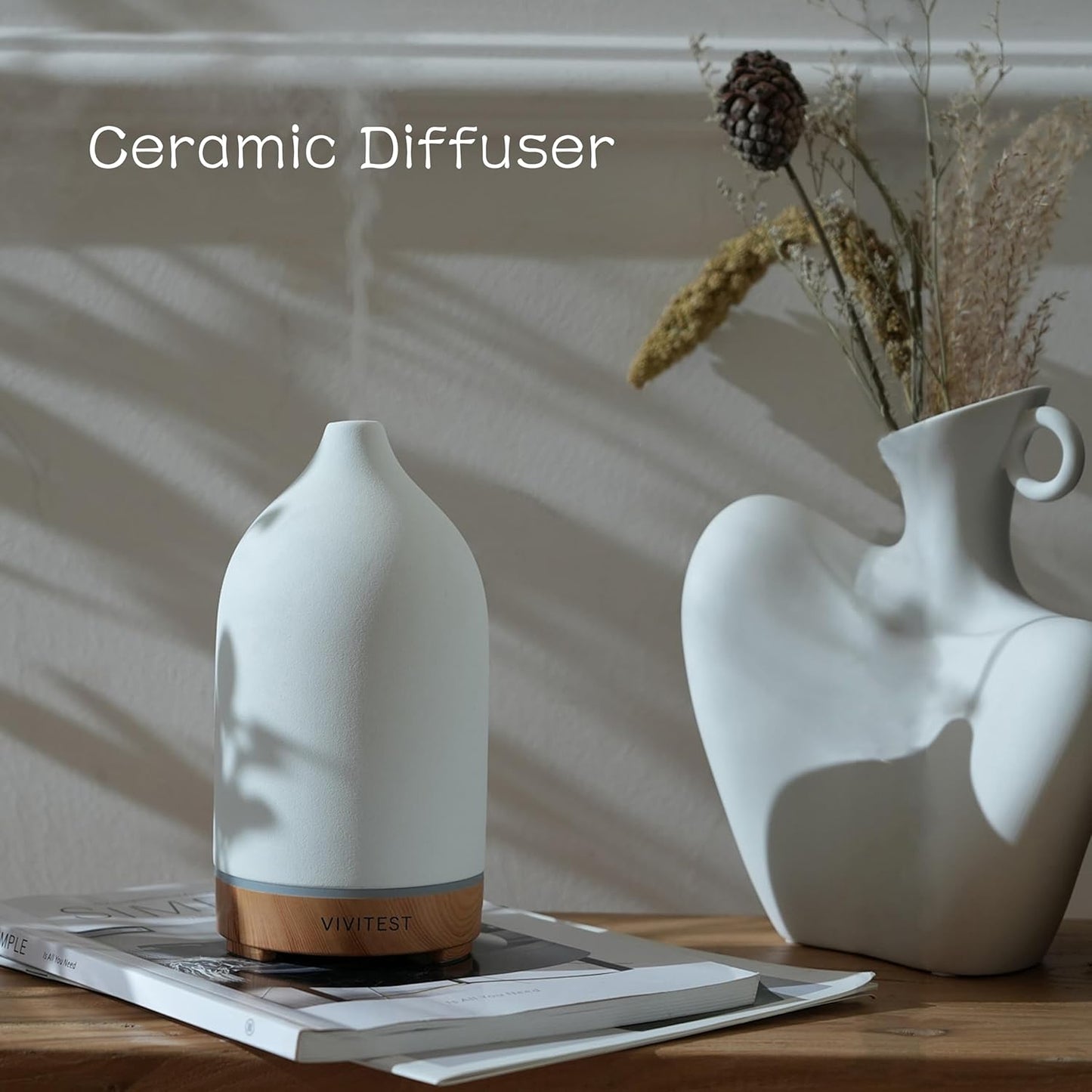 Ceramic Diffusers,Stone Essential Oil Diffuser, Ultrasonic Aromatherapy Diffusers for Home