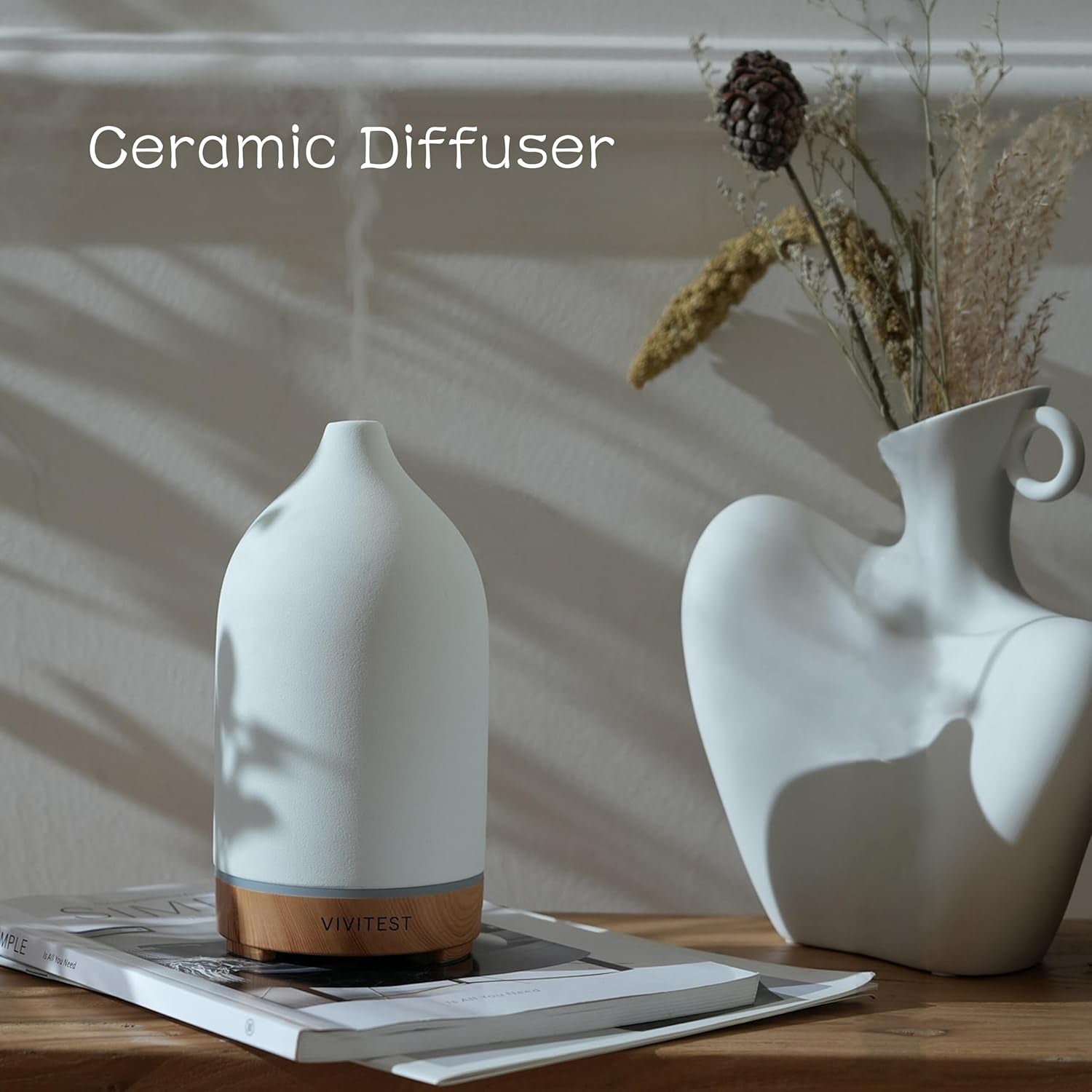 Ceramic Diffusers,Stone Essential Oil Diffuser, Ultrasonic Aromatherapy Diffusers for Home